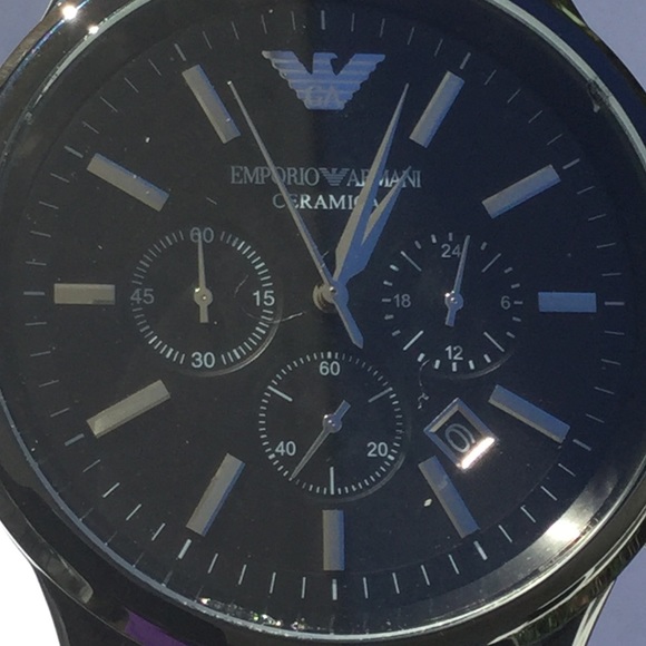 Emporio Armani Black Ceramica Men’s Watch - Picture 4 of 4